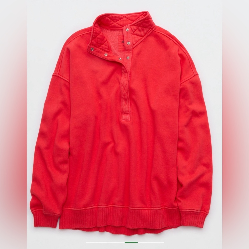 Aerie Women’s Oversized Oh Snap Sweatshirt Color Bright Red M